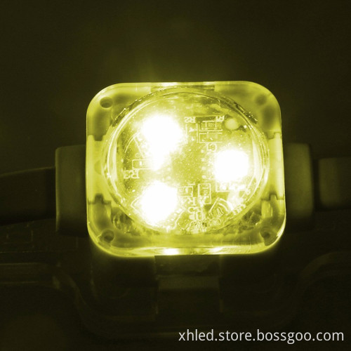 YELLOW 25mm SMD3535 0.75W DC12V CE RoHS Epistar Waterproof DMX Led Pixel Light for Signboard